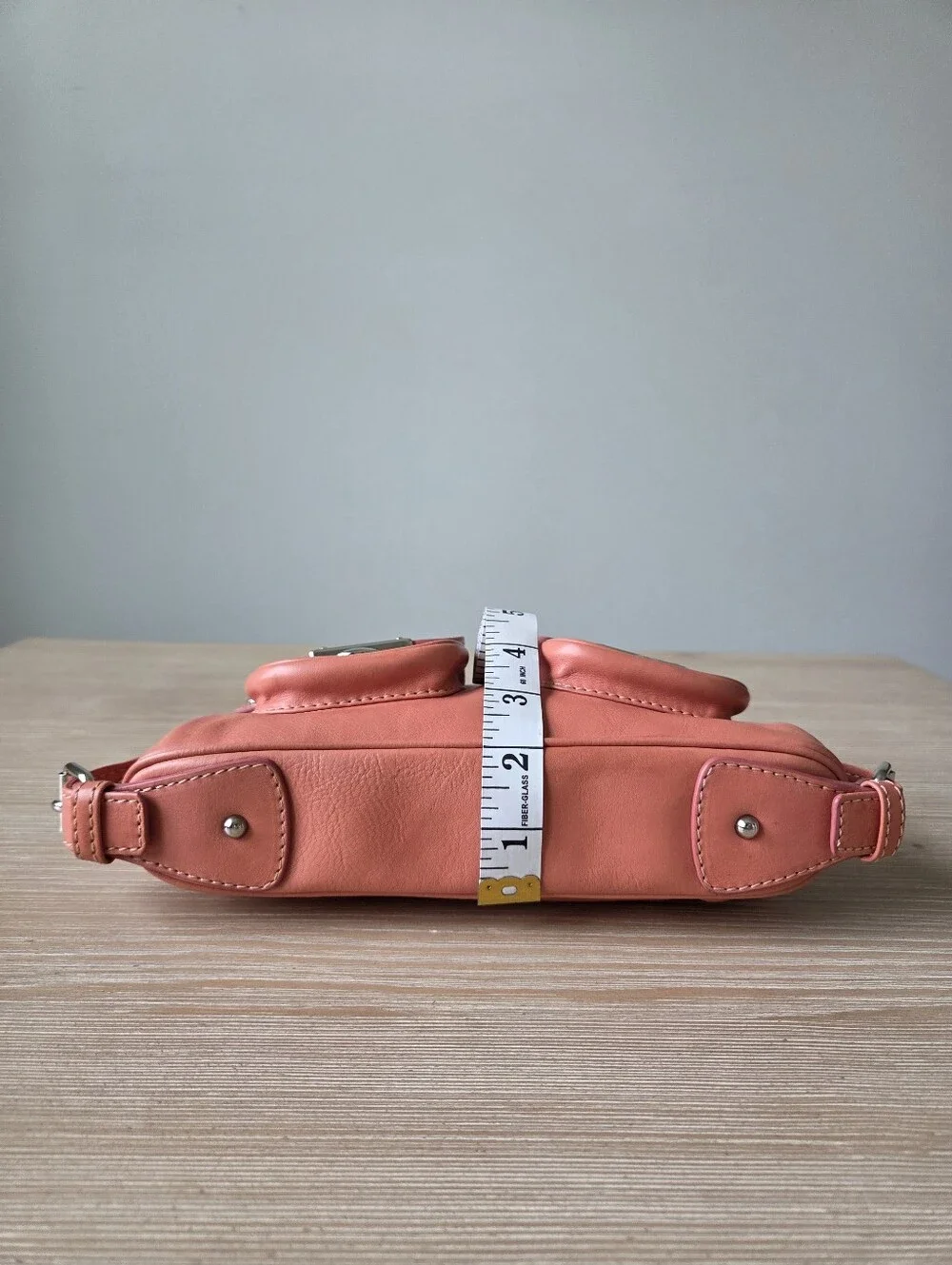 Vintage Y2K Marc Jacobs Coral Pink Leather Shoulder Bag Cargo Pocket Hobo Purse